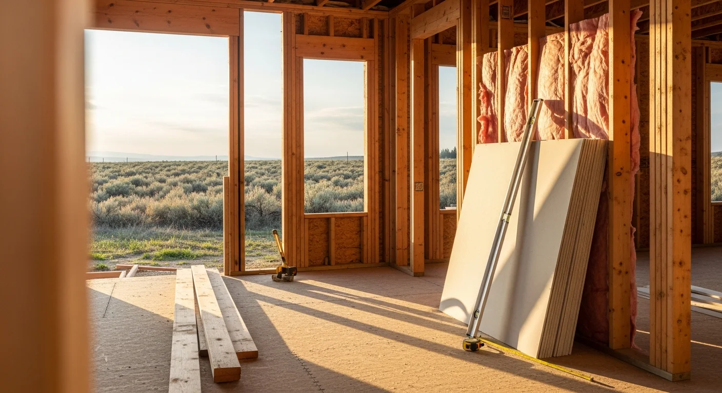 A renovated ranch-style home in Homedale, Idaho with updated siding and a remodeled interior visible through large front windows. The property sits on a small residential lot typical of Homedale's in-town neighborhoods.